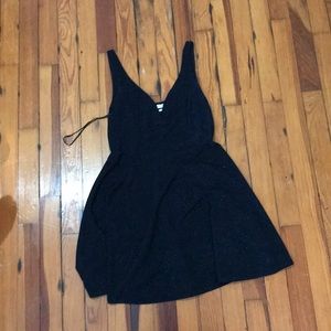 Fit and flare navy sparkly dress